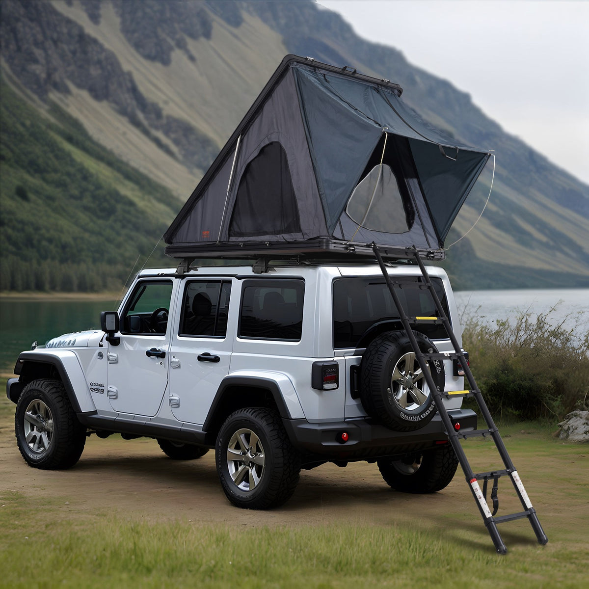 Hard Shell Rooftop Tent Pop-Up Tents 2-3 Person for SUV Caravan Campervan