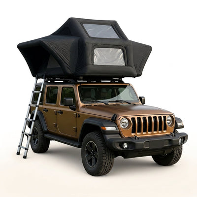 Rooftop Tent Built for All-Season Camping, Hard Shell Design, Waterproof PU Coating, 2 Person Capacity