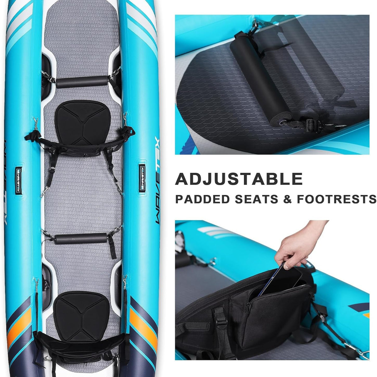 Inflatable Kayak, Lightweight and Durable Foldable Kayak, Blow up Kayak, Kayaks for Adults Paddling on Rivers, Lakes and Coastal Waters