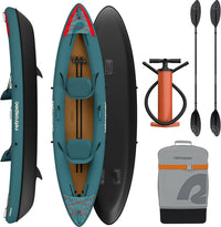 Coaster Single & Tandem Inflatable Kayak for Adults - Blow up Kayak, 220 & 440Lb Capacity, Portable Lightweight Kayak with Paddle, Pump & Carry Bag