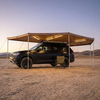 270 Degree Awning with Bulit-In LED Light 3 Colors, 133 Sq.Ft Driver Side Vehicle Awning, UV50+ Waterproof Car Side Awnings, All-Weather Overland Awnings Car Shelter for SUV Truck Camping — Studio Shot