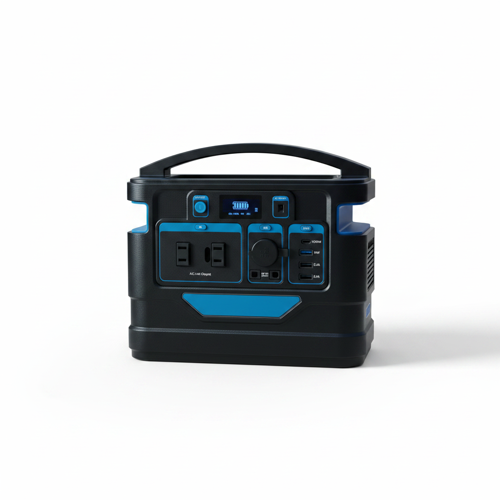 500-Watt Quiet Portable Power Station with Push Button Start Battery Generator for Outdoors, Home, and Solar Charging