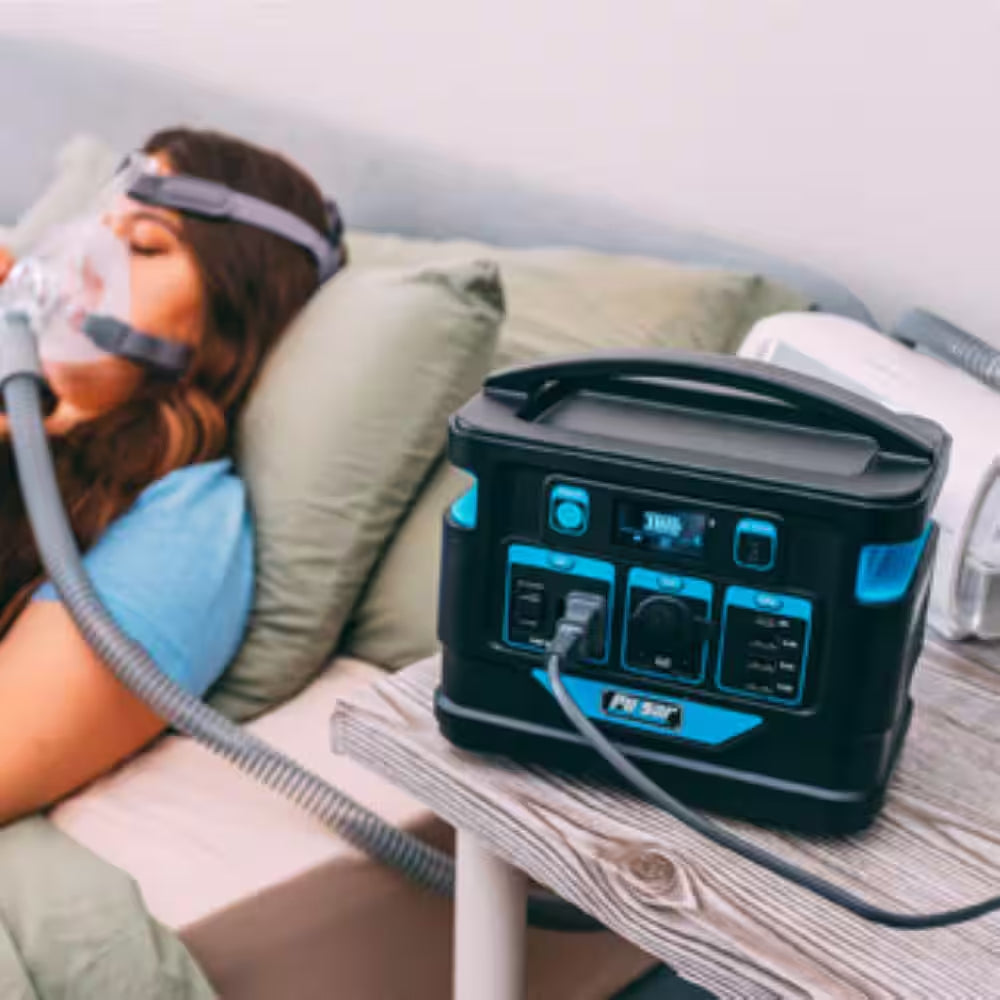 500-Watt Quiet Portable Power Station with Push Button Start Battery Generator for Outdoors, Home, and Solar Charging