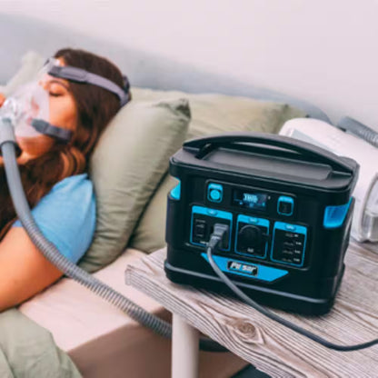 500-Watt Quiet Portable Power Station with Push Button Start Battery Generator for Outdoors, Home, and Solar Charging