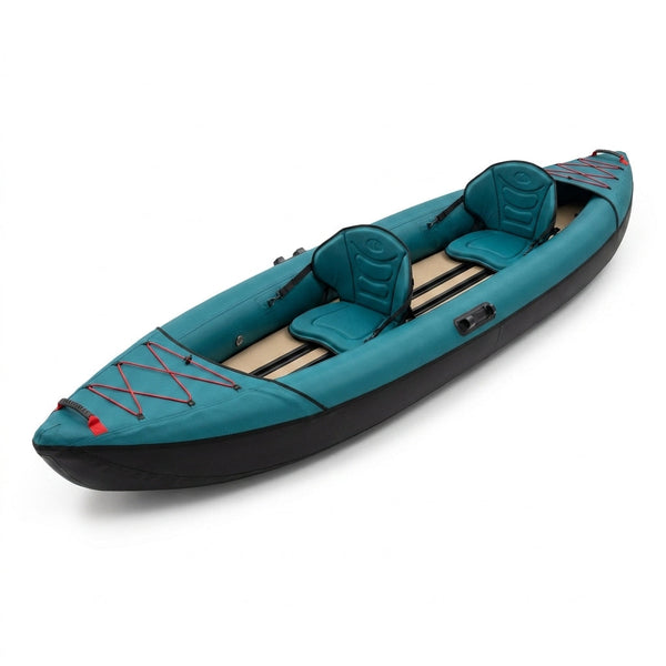 Coaster Single & Tandem Inflatable Kayak for Adults - Blow up Kayak, 220 & 440Lb Capacity, Portable Lightweight Kayak with Paddle, Pump & Carry Bag — Studio Shot