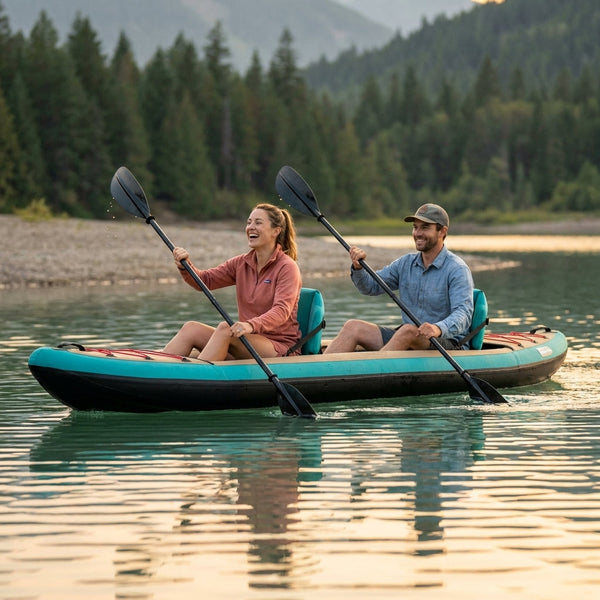 Inflatable Kayak Built for Adventure, 440lb Capacity, Includes Paddles & Pump, Lightweight Portable Design