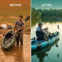 Pedal Fishing Kayak Built for Hands-Free Angling, 9.5ft Modular Design, 380lb Capacity, Propeller Drive System — Before & After