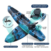 Pedal Fishing Kayak Built for Hands-Free Angling, 9.5ft Modular Design, 380lb Capacity, Propeller Drive System — How It Works