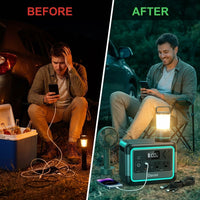 Power Station with Car Charging Cables — Before & After