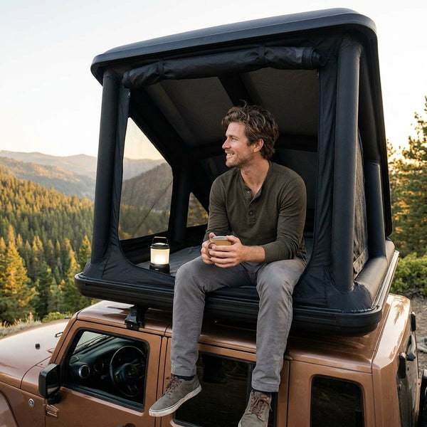 Rooftop Tent Built for All-Season Camping, Hard Shell Design, Waterproof PU Coating, 2 Person Capacity
