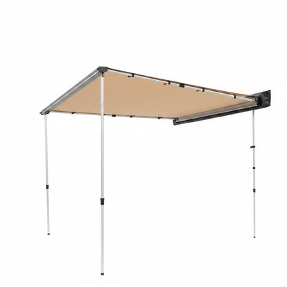 Vehicle Awning 4.6'X6.6' Roof Rack Pull-Out Sun Shade UV50+ Pu3000Mm, Retractable Weatherproof 4X4 Side Awning for SUV Outdoor Camping & Overland (Hardware Included), W/Waterproof Storage Bag