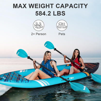 Inflatable Kayak, Lightweight and Durable Foldable Kayak, Blow up Kayak, Kayaks for Adults Paddling on Rivers, Lakes and Coastal Waters